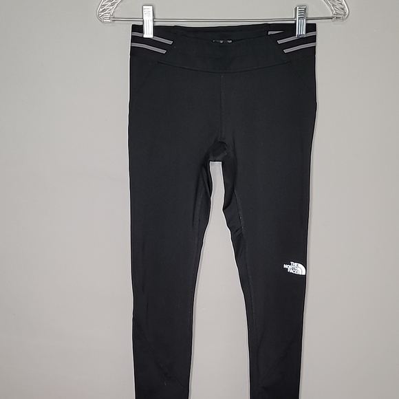 The North Face Size Small Reflective Black Leggings zipper ankles - Picture 2 of 9